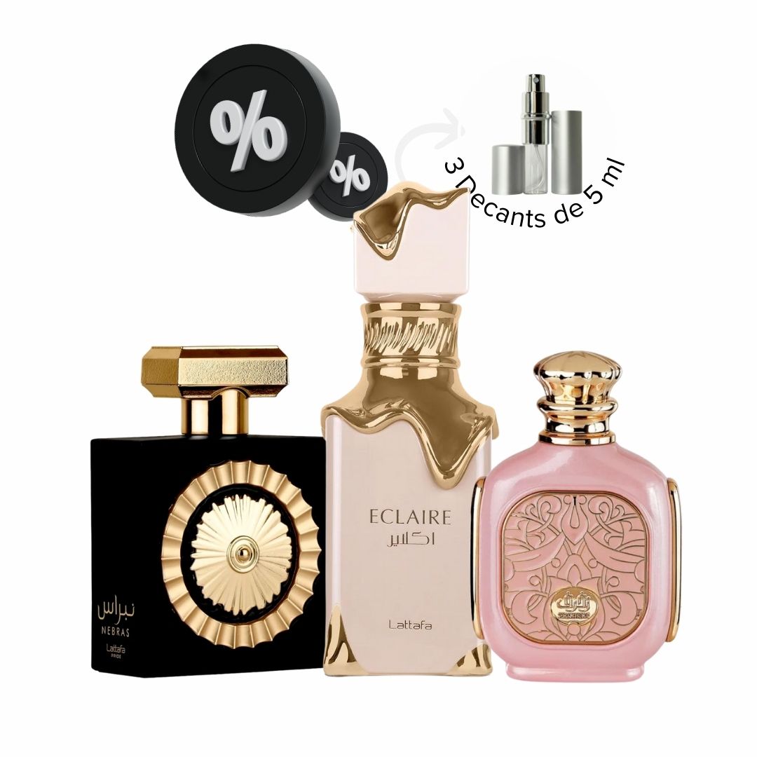 Combo de decants perfume árabes eclaire Nebras perfumes doces para mulher