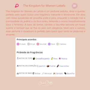 The Kingdom for women Lattafa Perfume Árabe Lançamento Perfume árabe de Mulher Perfume adocicado perfume de rainha