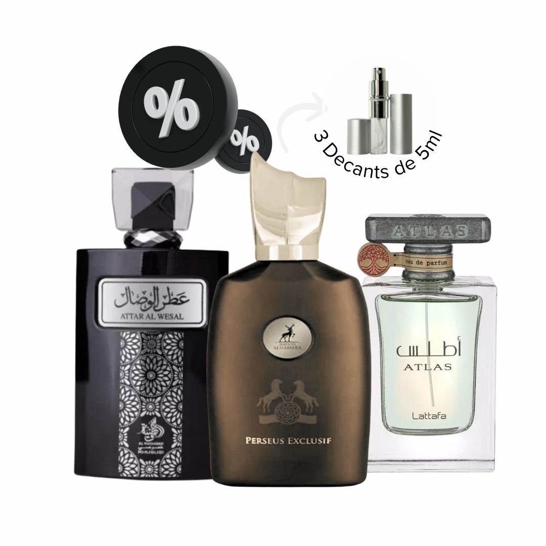 Combo Jogada de Mestre Atlas Attar al Wesal e Perseus Exclusif Perfumes árabes para homem masculino perfume poderoso perfume de rico